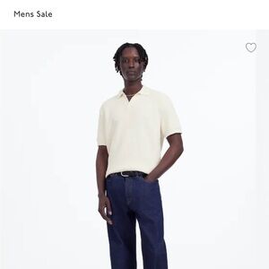 Madewell Cream Textured Polo Shirt